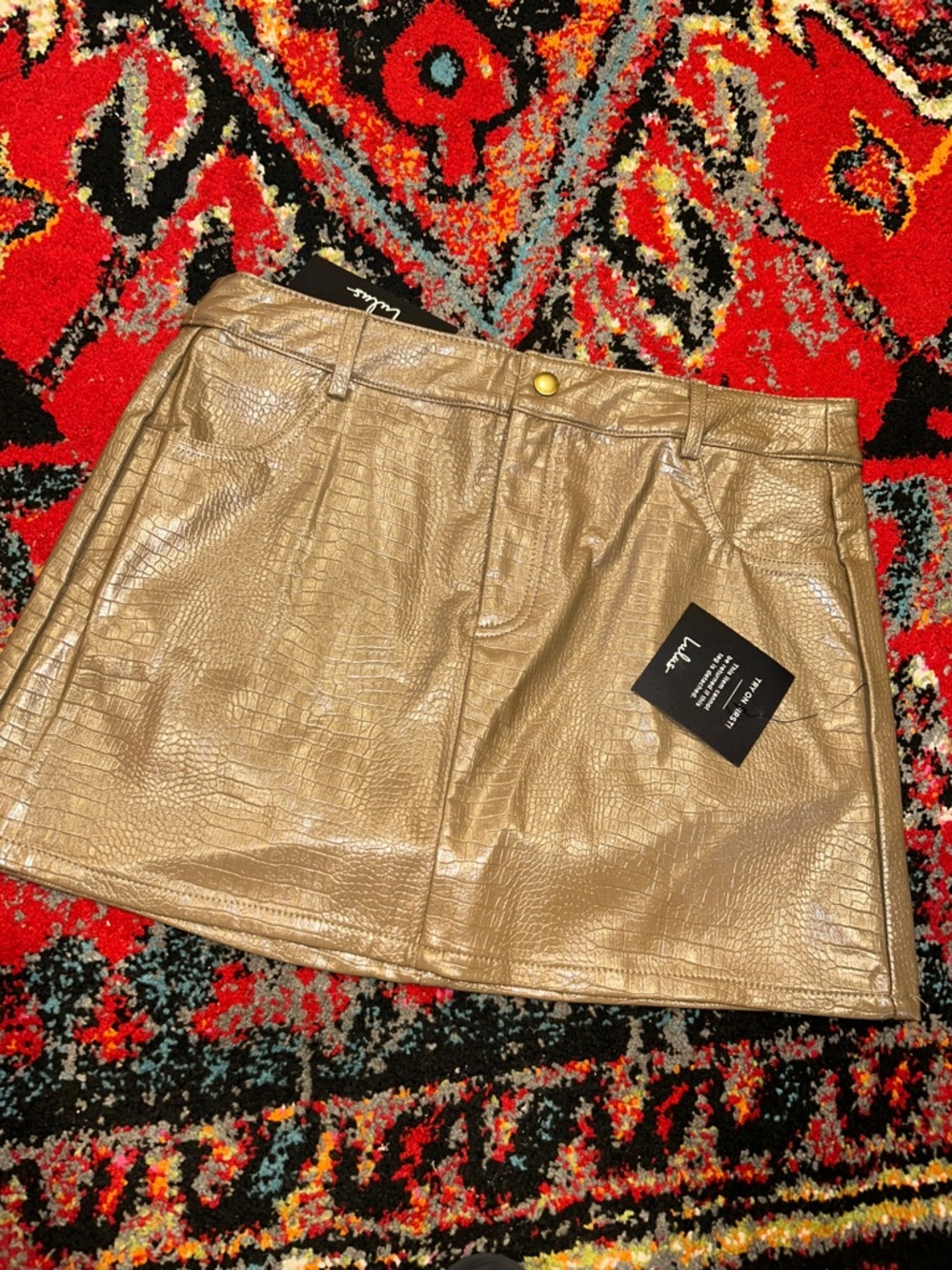 NWT Lulus faux leather medium mini skirt